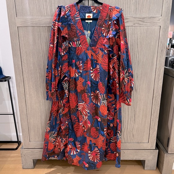 NWT- FARM Rio Cotton Midi Dress - Picture 2 of 5
